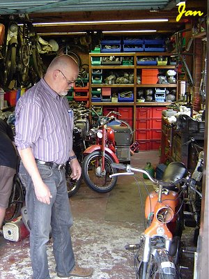 Ben in Danny's garage