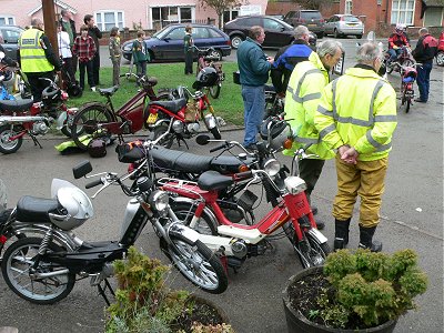 Machines parked outside the Dog