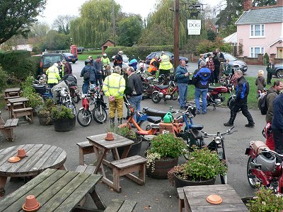 Machines parked outside the Dog