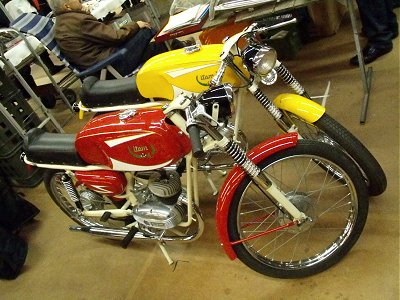 A pair of Itom mopeds