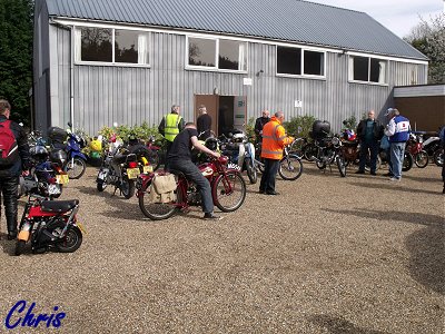 Outside the village hall