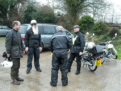 Outside the Royal Oak at Dunsford