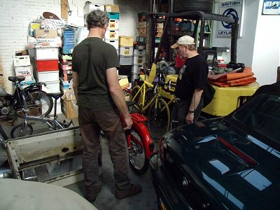 Inside the garage