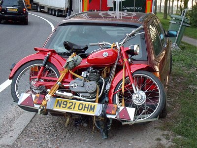 Pegaso loaded on the car