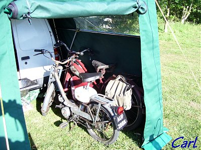 Motobi and James in their overnight shelter