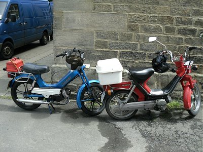 John's Tomos and Brian's Peugeot