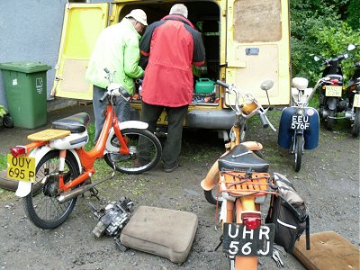 It was a bit damp but the engines were swapped before our evening meal