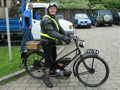 Well done that man, Junior-powered James autocycle (don't mention the bike on the back of the truck)