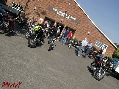Outside the village hall