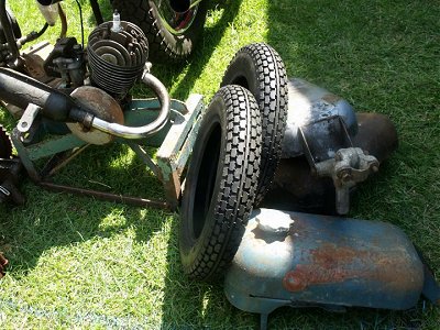 Trojan petrol tanks and a Motobécane engine