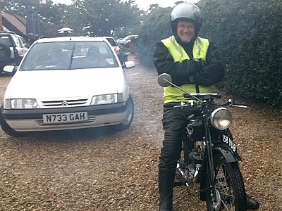 After lunch - ready for a very wet ride back