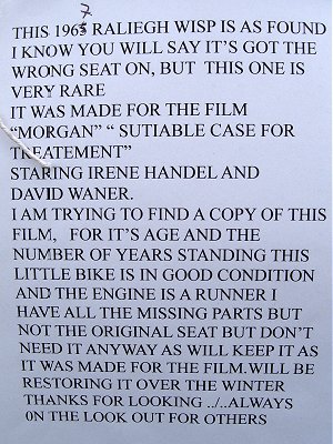 Raleigh Wisp notice