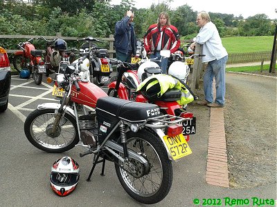 Bikes and riders at Brampton Halt