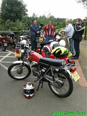 Bikes and riders at Brampton Halt