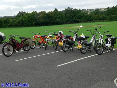 Seven of the eleven bikes on the run