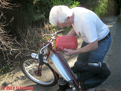 Chris refuels the James 'racer'