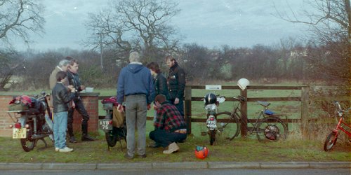 A stop, near Hasketon, on the 1989 Mince Pie Run