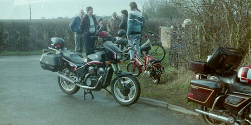 A stop, near Hasketon, on the 1989 Mince Pie Run
