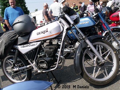 Derbi outside Bucklesham Village Hall