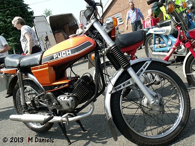 Puch M50 outside Bucklesham Village Hall