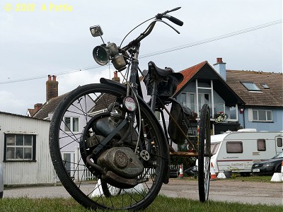 Cyclemaster tricycle outside the Ferry Boat Inn