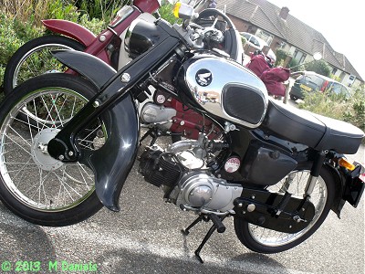 Honda S90 outside Bucklesham Village Hall