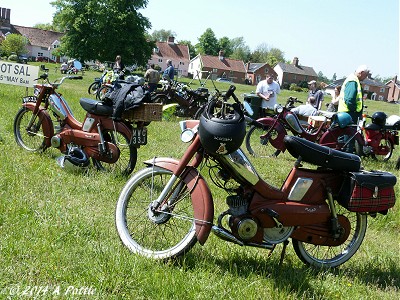 Bikes spread across Fair Green, Diss