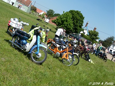 Bikes spread across Fair Green, Diss