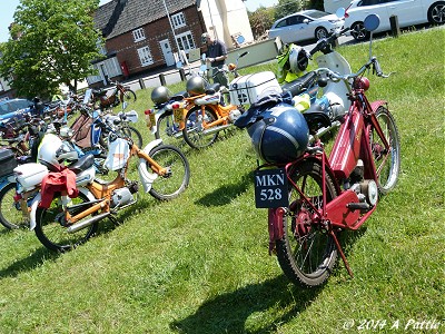 Bikes spread across Fair Green, Diss