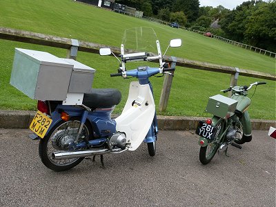 Honda 90 and Bantam at Cottered Village Hall