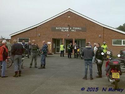 Outside the hall