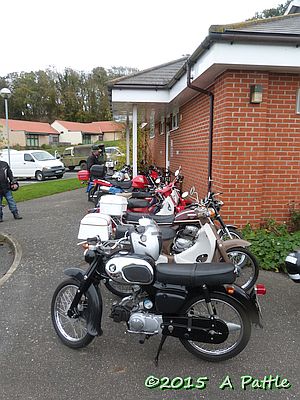 Bikes outside the village hall at Coddenham