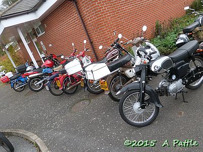 Bikes outside the village hall at Coddenham